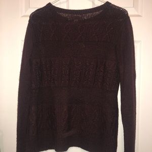 Loft Burgundy Chunky Sweater